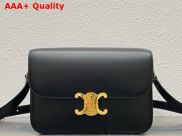 Celine Classique Triomphe Bag in Balck Shiny Calfskin Replica