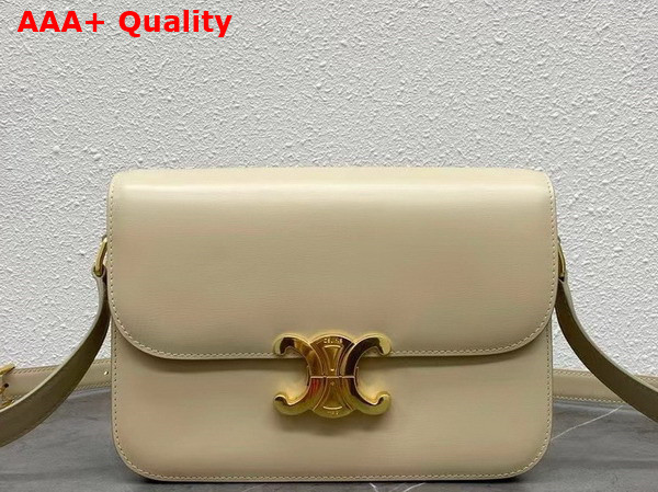 Celine Classique Triomphe Bag in Beige Shiny Calfskin Replica