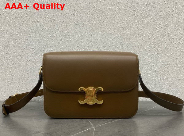Celine Classique Triomphe Bag in Caramel Shiny Calfskin Replica