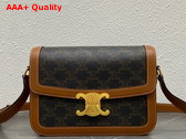 Celine Classique Triomphe Bag in Triomphe Canvas and Calfskin Tan Replica