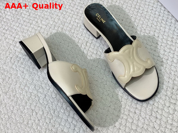Celine Clemence Mule in White Lambskin and Patent Calfskin Replica