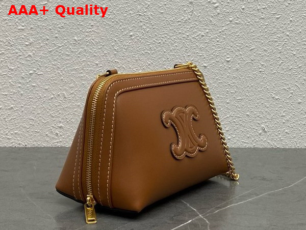 Celine Clutch On Chain Cuir Triomphe in Smooth Calfskin Tan Replica