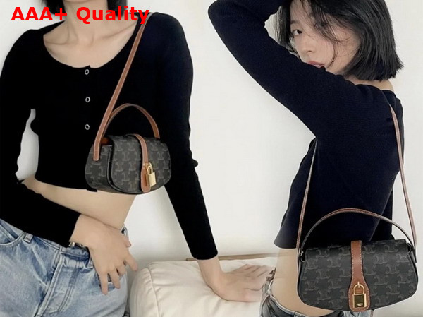 Celine Clutch On Strap Tabou in Triomphe Canvas Replica