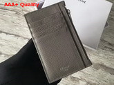 Celine Compact Card Holder in Drummed Calfskin Grey Replica