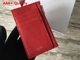 Celine Compact Card Holder in Drummed Calfskin Red Replica