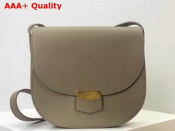 Celine Compact Trotteur Bag in Light Grey Grained Calfskin Replica