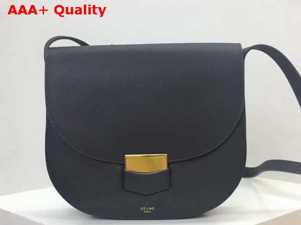 Celine Compact Trotteur Bag in Midnight Blue Grained Calfskin Replica