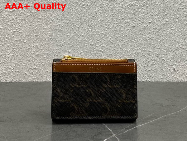 Celine Compact Wallet with Coin Triomphe in Triomphe Canvas Replica