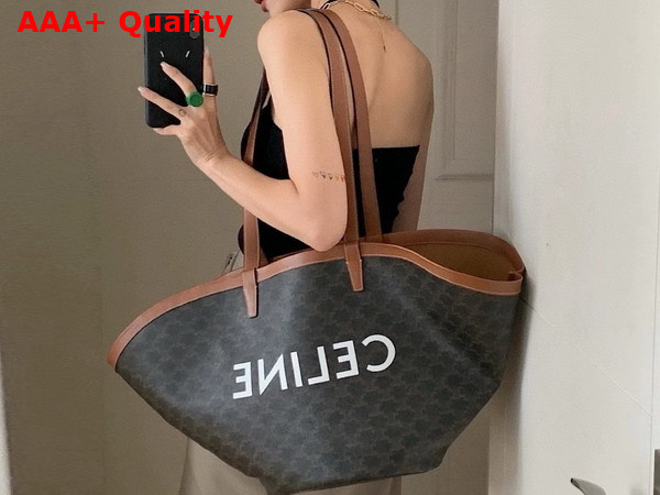 Celine Couffin Bag in Triomphe Canvas Tan Replica