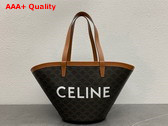 Celine Couffin Bag in Triomphe Canvas Tan Replica