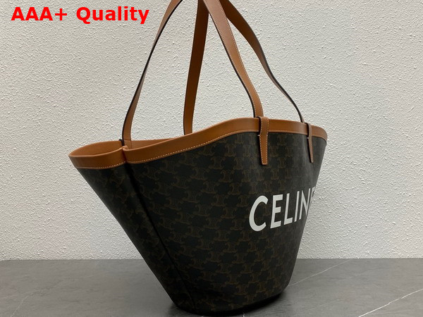 Celine Couffin Bag in Triomphe Canvas Tan Replica