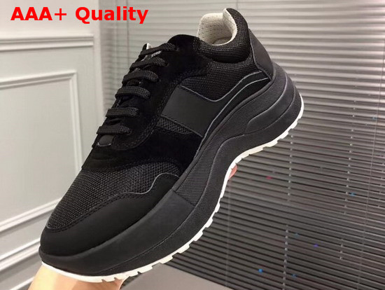 Celine Delivery Running Sneaker in Black Calfskin and Suede Calfskin and Technical Fabrics Replica