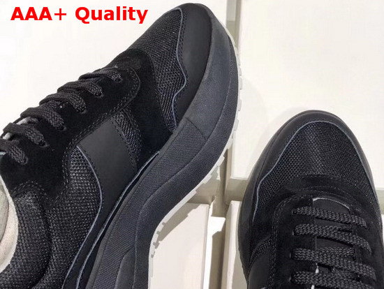 Celine Delivery Running Sneaker in Black Calfskin and Suede Calfskin and Technical Fabrics Replica