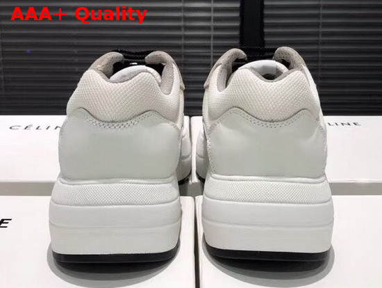 Celine Delivery Running Sneaker in Optic White Calfskin and Suede Calfskin and Technical Fabrics Replica