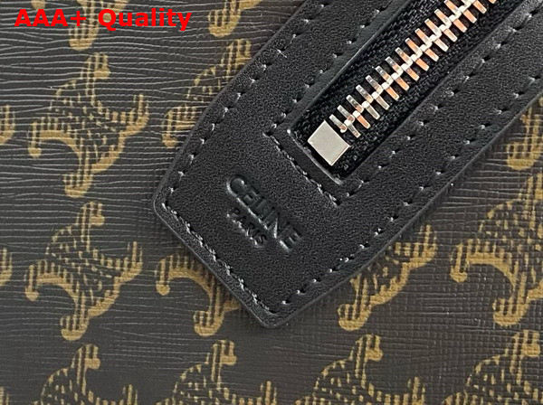 Celine Duffle Bag in Triomphe Canvas with Celine Print Black Replica