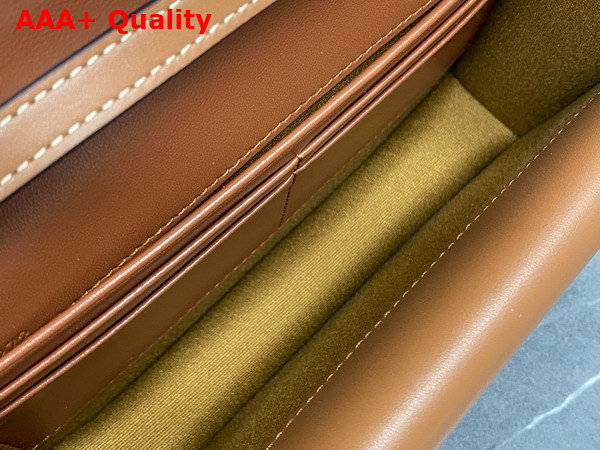 Celine Duo Wallet On Strap in Triomphe Canvas and Calfskin Tan Replica