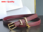 Celine Elegant Charm 1 Belt in Burgundy Smooth Calfskin Replica