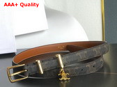 Celine Elegant Charm 1 Belt in Tan Triomphe Canvas and Calfskin Replica