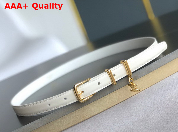 Celine Elegant Charm 1 Belt in White Smooth Calfskin Replica