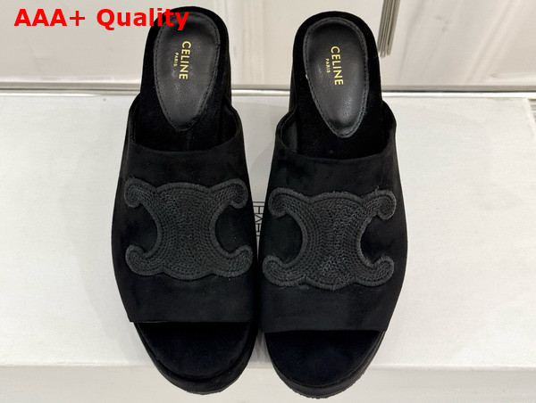 Celine Elena Mule in Black Suede Calfskin Replica