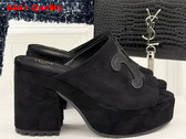 Celine Elena Mule in Black Suede Calfskin Replica