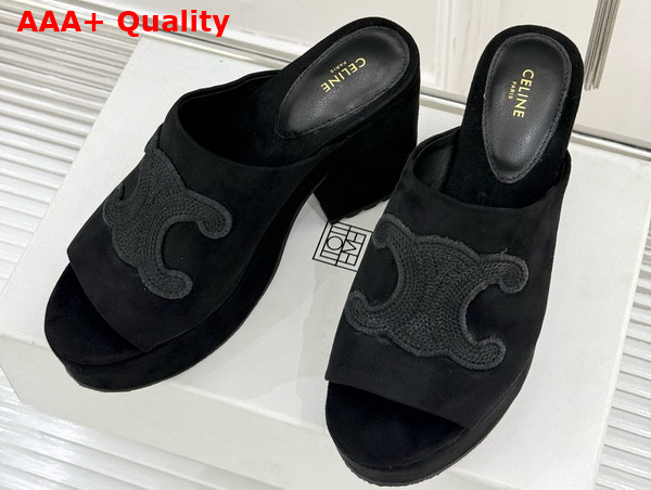 Celine Elena Mule in Black Suede Calfskin Replica
