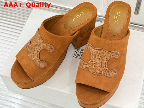 Celine Elena Mule in Brown Suede Calfskin Replica