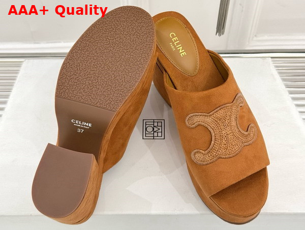 Celine Elena Mule in Brown Suede Calfskin Replica