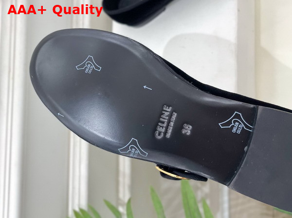 Celine Eve Triomphe Mary Jane Ballerina in Velvet Black Replica