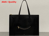 Celine Flat Cabas New Luggage in Black Glossy Calfskin Replica