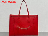 Celine Flat Cabas New Luggage in Ultra Red Glossy Calfskin Replica