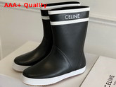 Celine Flat Half Boot Les Bottes De Pont Celine in Natural Rubber Navy Replica