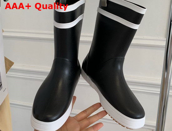 Celine Flat Half Boot Les Bottes De Pont Celine in Natural Rubber Navy Replica
