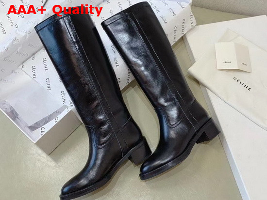Celine Folco Boot in Black Calfskin Replica