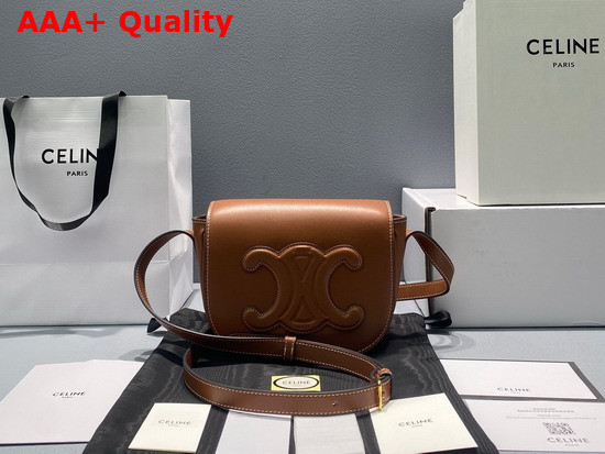 Celine Folco Cuir Triomphe in Smooth Calfskin Tan Replica
