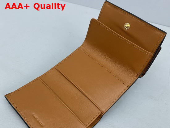 Celine Folded Compact Wallet in Triomphe Canvas and Lambskin Tan Replica