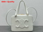 Celine Folded Cube Bag in Arctic White Smooth Calfskin Replica