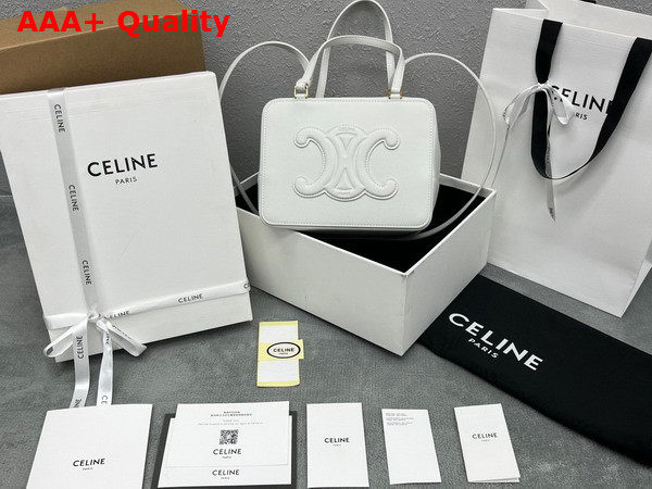 Celine Folded Cube Bag in Arctic White Smooth Calfskin Replica