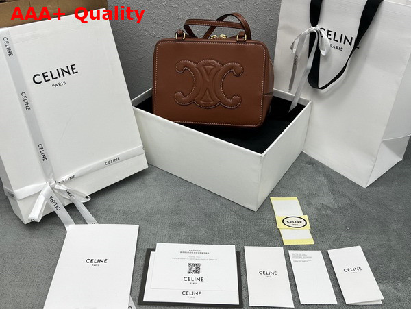 Celine Folded Cube Bag in Tan Smooth Calfskin Replica