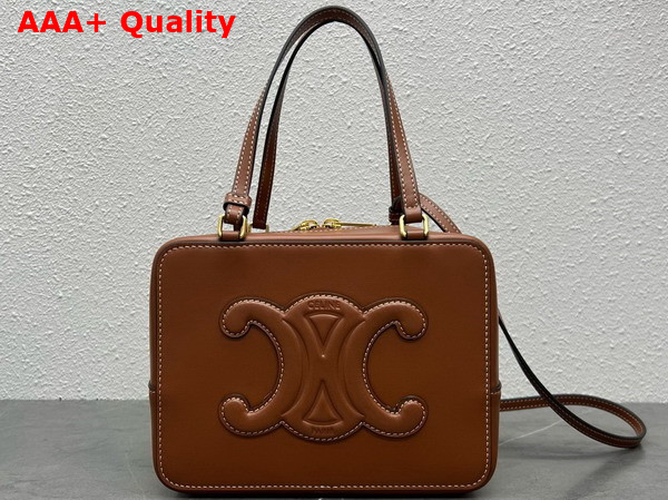 Celine Folded Cube Bag in Tan Smooth Calfskin Replica