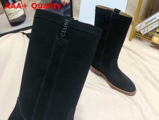 Celine Gardiane High Boot in Suede Calfskin Black Replica