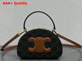 Celine Half Moon Case Triomphe Canvas Tan Replica
