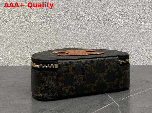 Celine Half Moon Case Triomphe Canvas Tan Replica