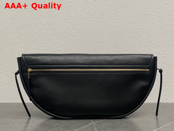 Celine Halfmoon Soft Triomphe Bag in Black Supple Shiny Lambskin Replica