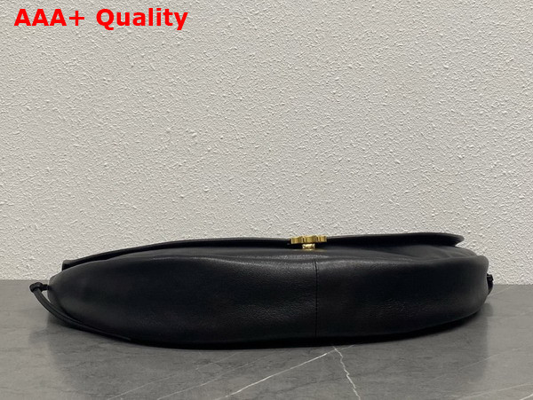 Celine Halfmoon Soft Triomphe Bag in Black Supple Shiny Lambskin Replica