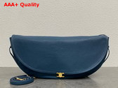 Celine Halfmoon Soft Triomphe Bag in Soft Supple Shiny Lambskin Blue Replica