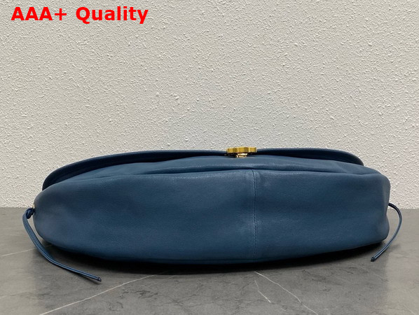 Celine Halfmoon Soft Triomphe Bag in Soft Supple Shiny Lambskin Blue Replica