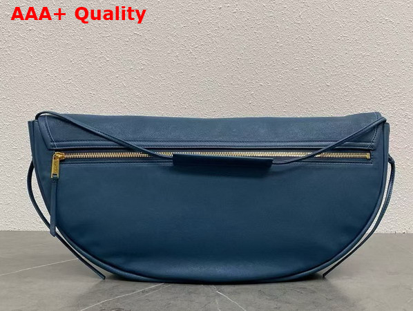 Celine Halfmoon Soft Triomphe Bag in Soft Supple Shiny Lambskin Blue Replica