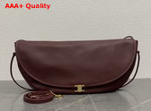 Celine Halfmoon Soft Triomphe Bag in Syrah Supple Shiny Lambskin Replica