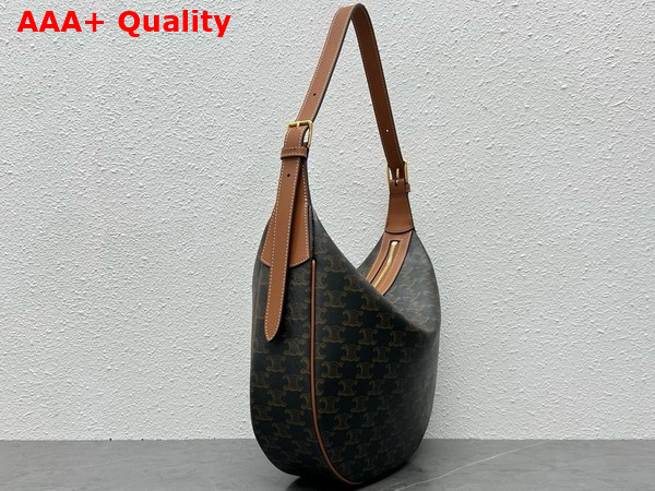 Celine Heloise Bag in Triomphe Canvas and Calfskin Tan Replica